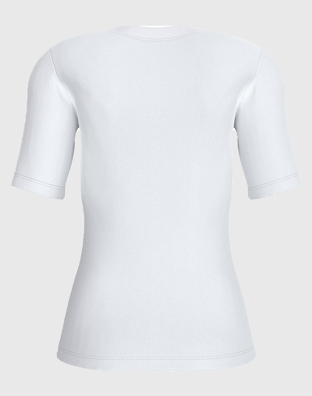 CALVIN KLEIN BLUZA WOVEN LABEL RIB V-NECK TEE