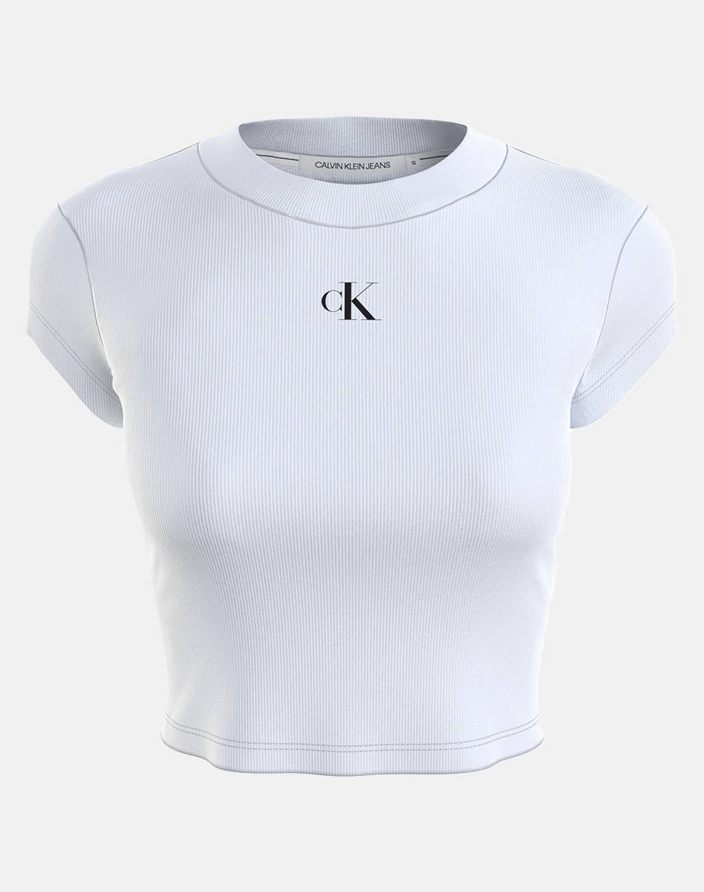 CALVIN KLEIN CK RIB CROPPED SLIM TEE