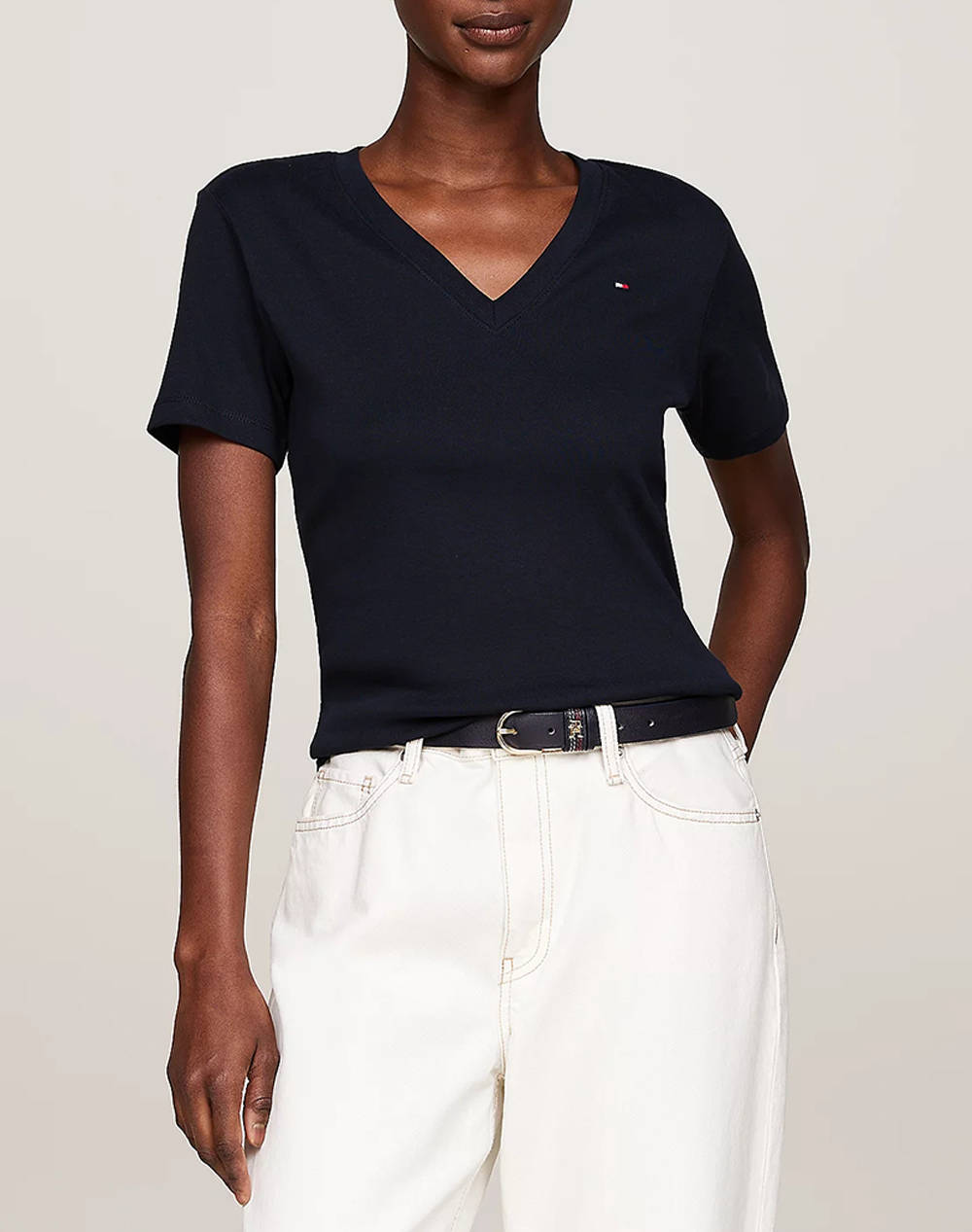 TOMMY HILFIGER NEW SLIM CODY V-NECK SS