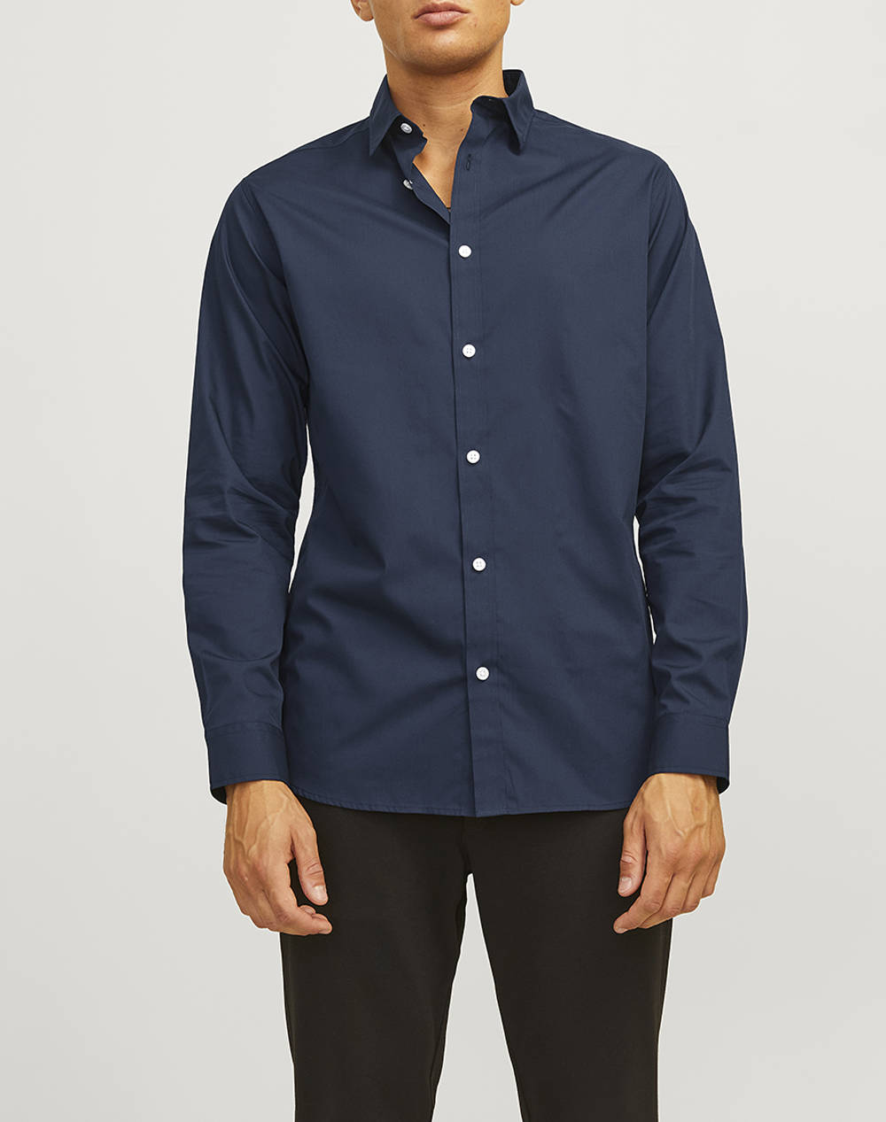 JACK&JONES JREBGAVIN SOLID SHIRT LS NOOS