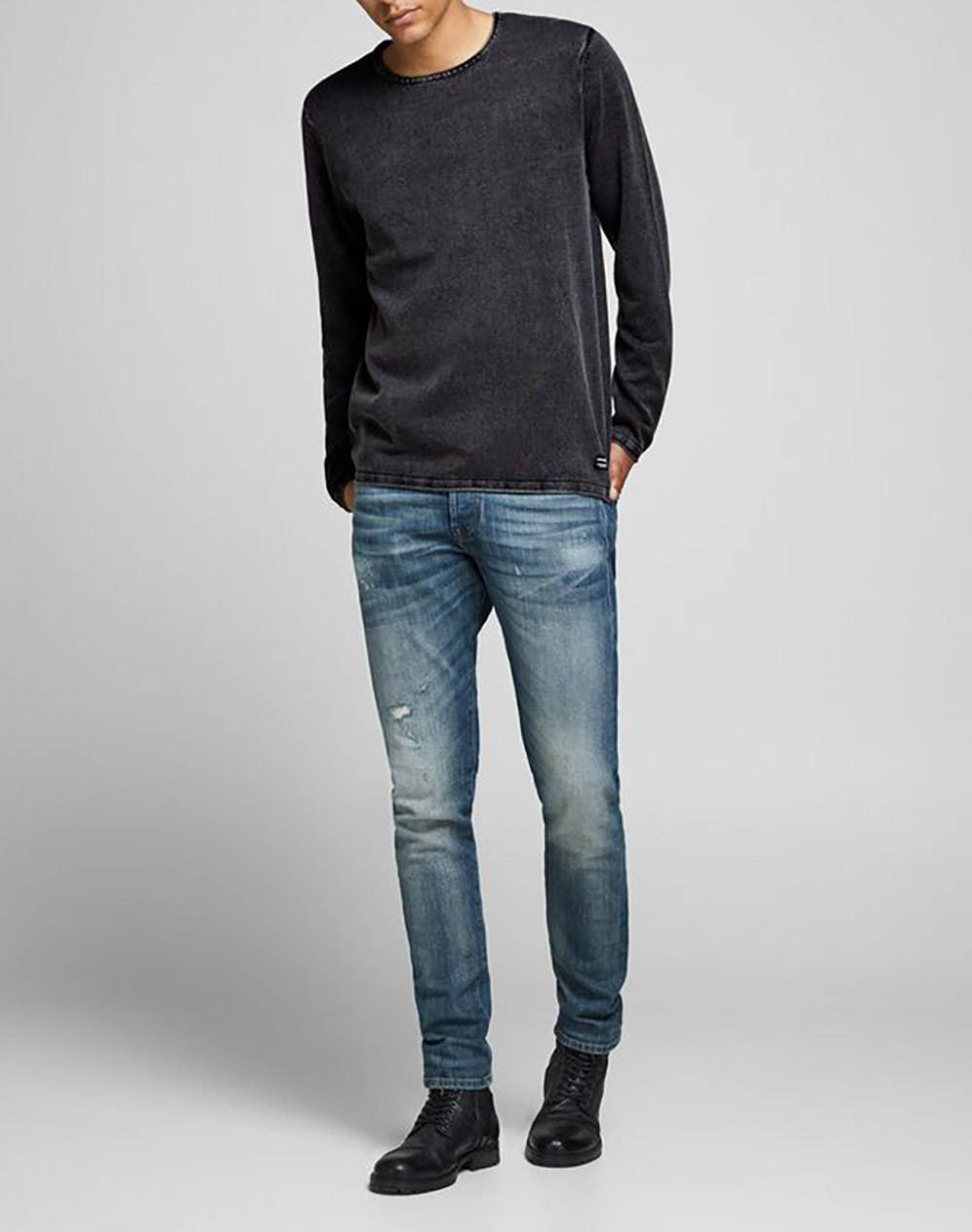 JACK&JONES JJELEO KNIT CREW NECK NOOS