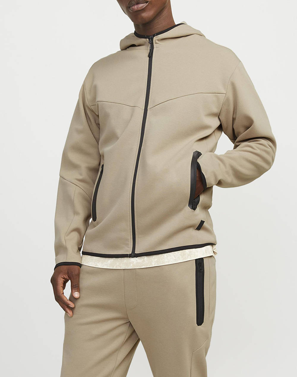 JACK&JONES JCOFUSION SWEAT ZIP HOOD NOOS