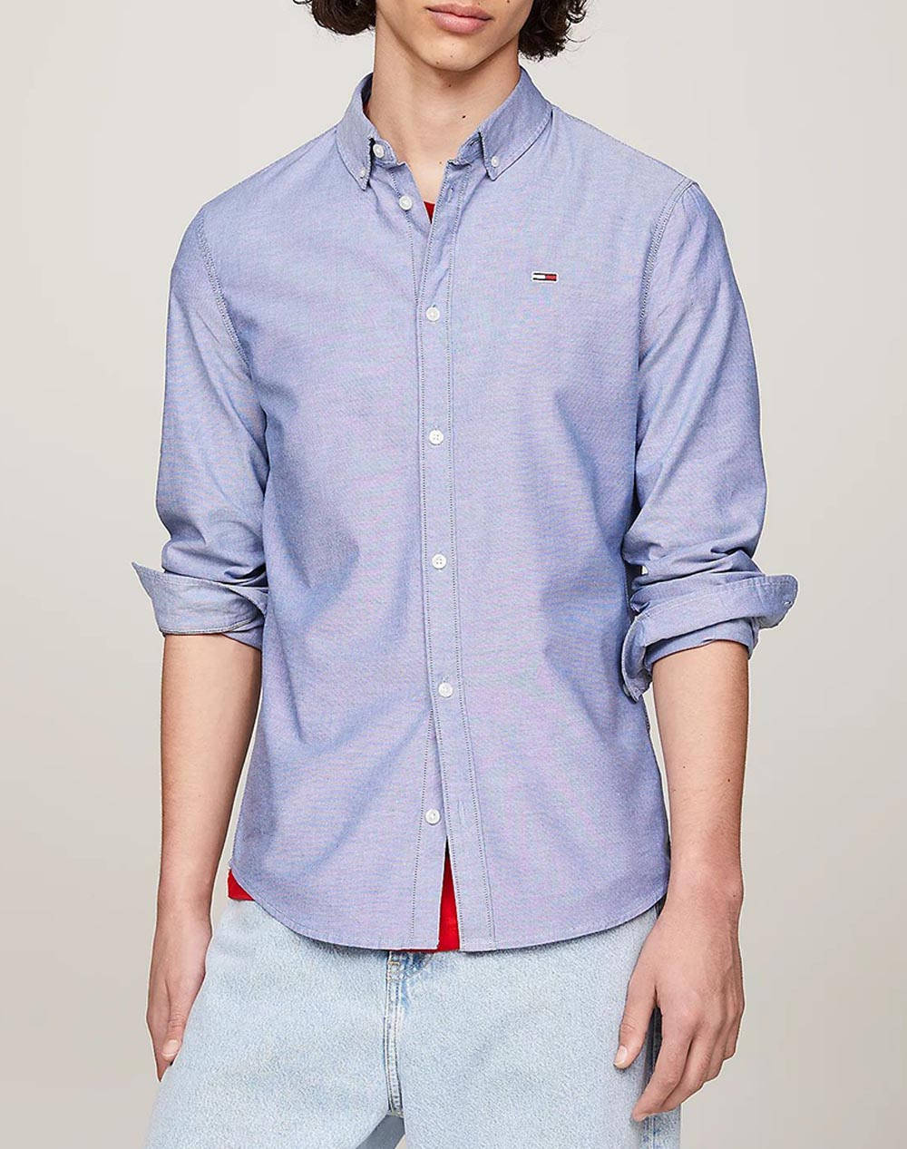 TOMMY JEANS TJM SLIM STRETCH OXFORD SHIRT