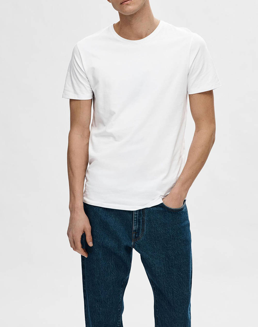 SELECTED SLHNEWPIMA SS O-NECK TEE NOOS