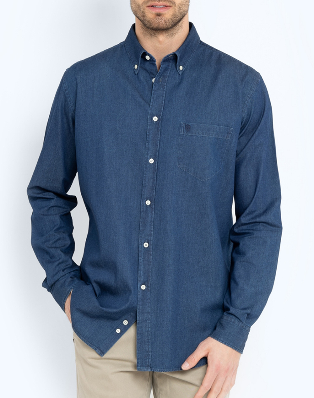 THE BOSTONIANS CAMASA DENIM REGULAR FIT Plain DENIM Button-down Regular Fit