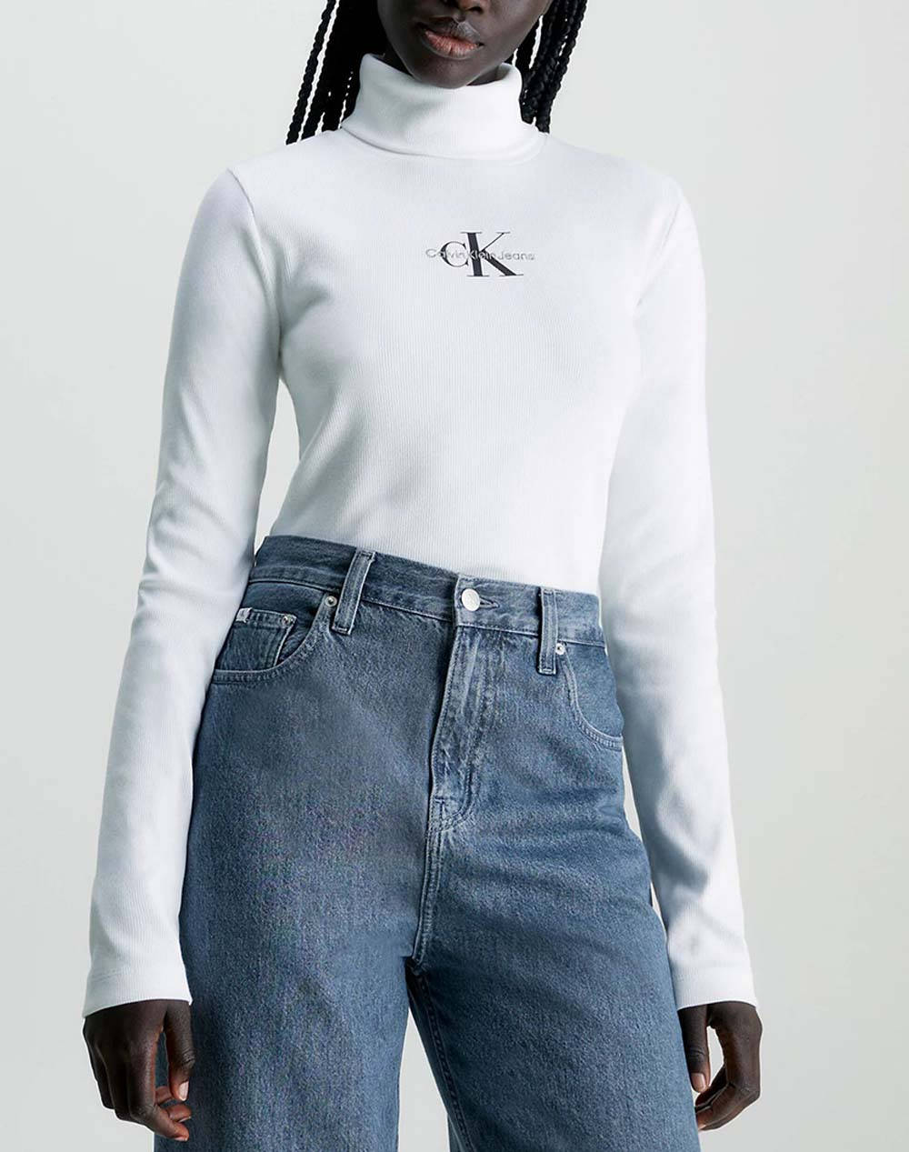 CALVIN KLEIN MONOLOGO RIB ROLL NECK