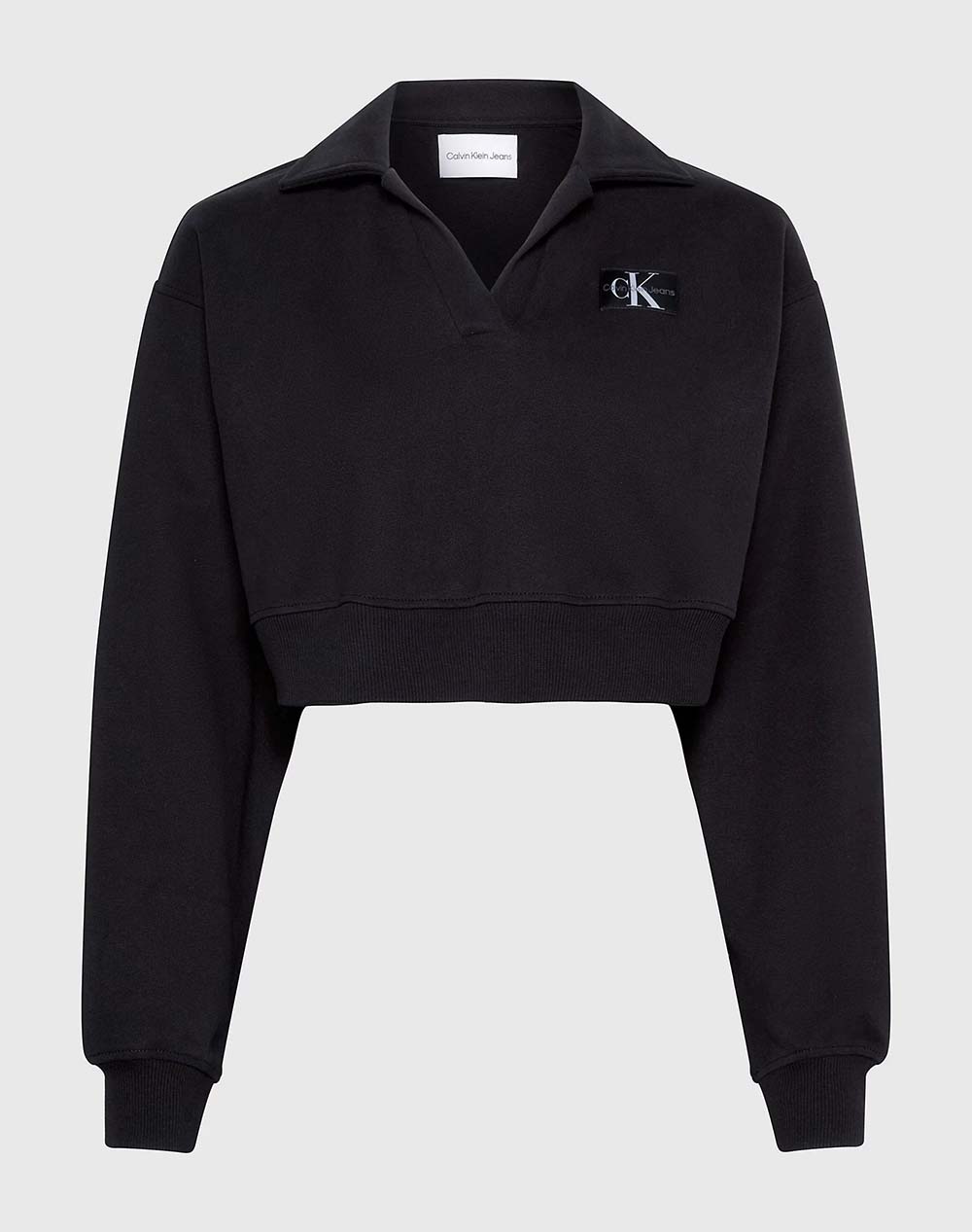 CALVIN KLEIN LABEL POLO COLLAR SWEATSHIRT