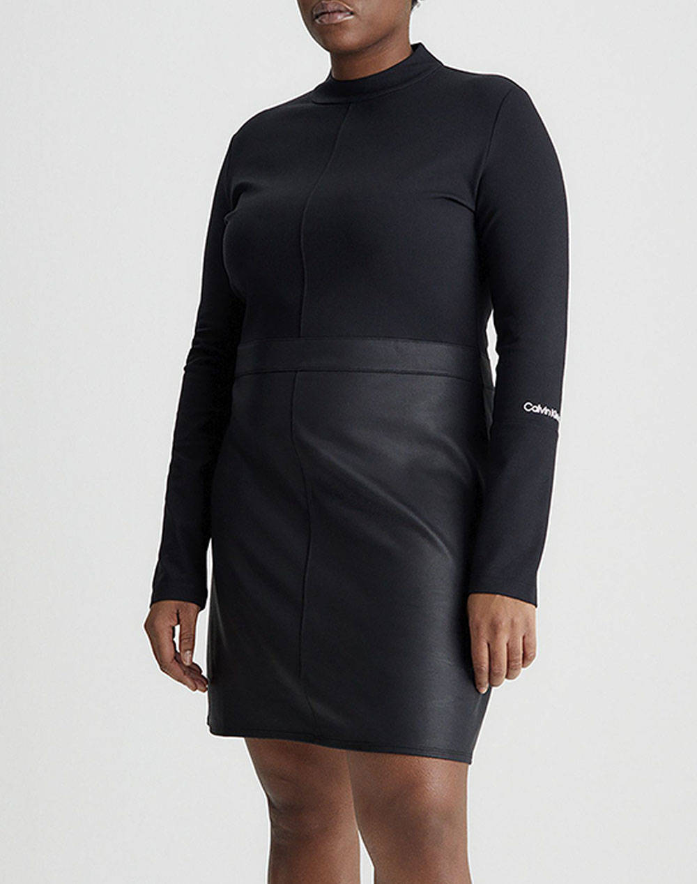 CALVIN KLEIN COATED MILANO A-LINE DRESS