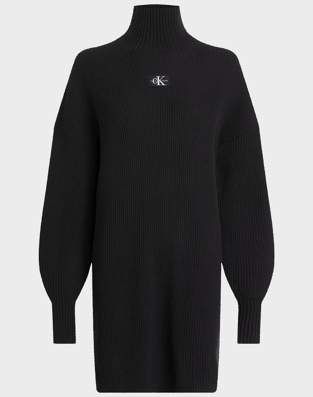 CALVIN KLEIN WOVEN LABEL SWEATER DRESS