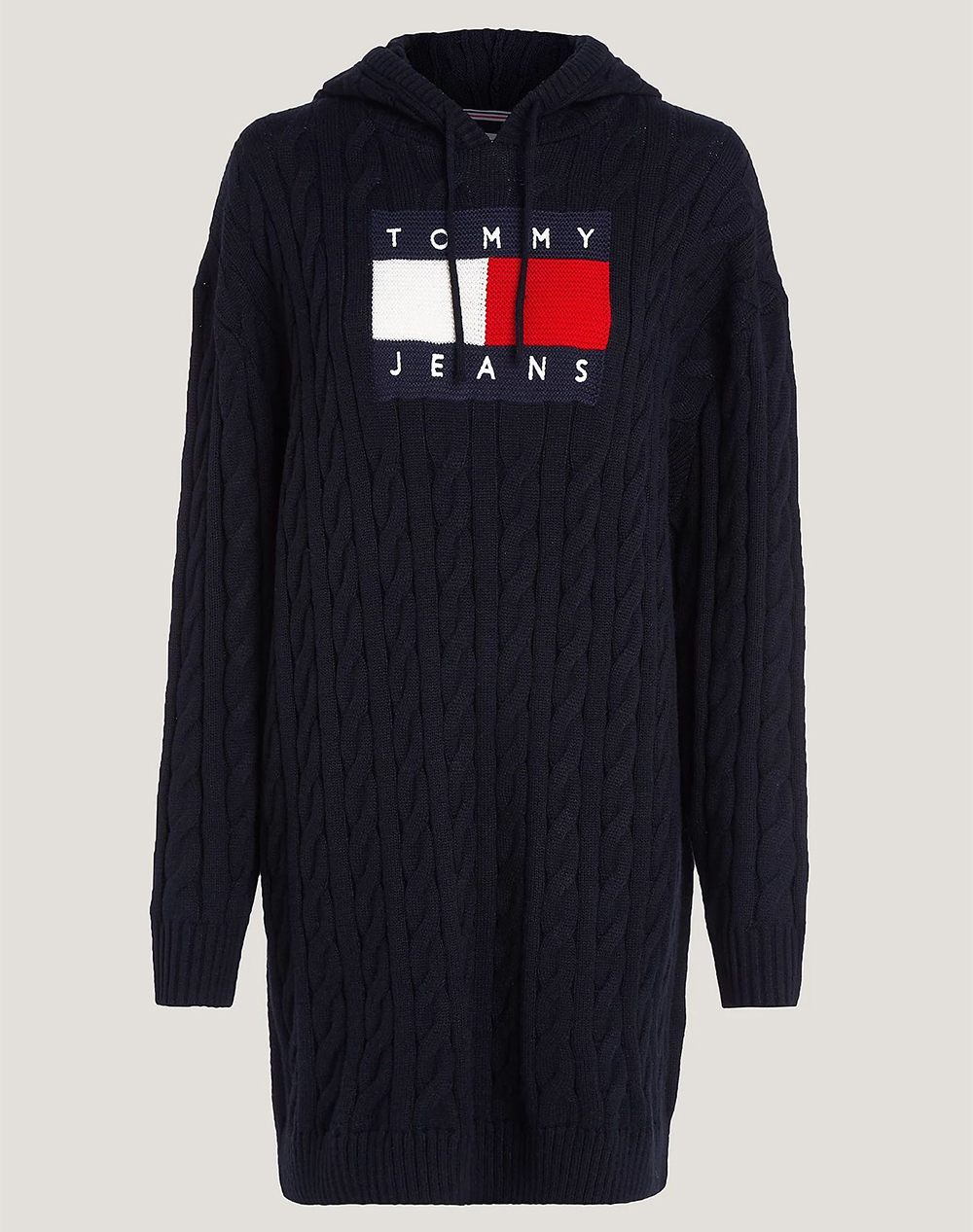 TOMMY JEANS TJW CABLE FLAG HOODIE DRESS