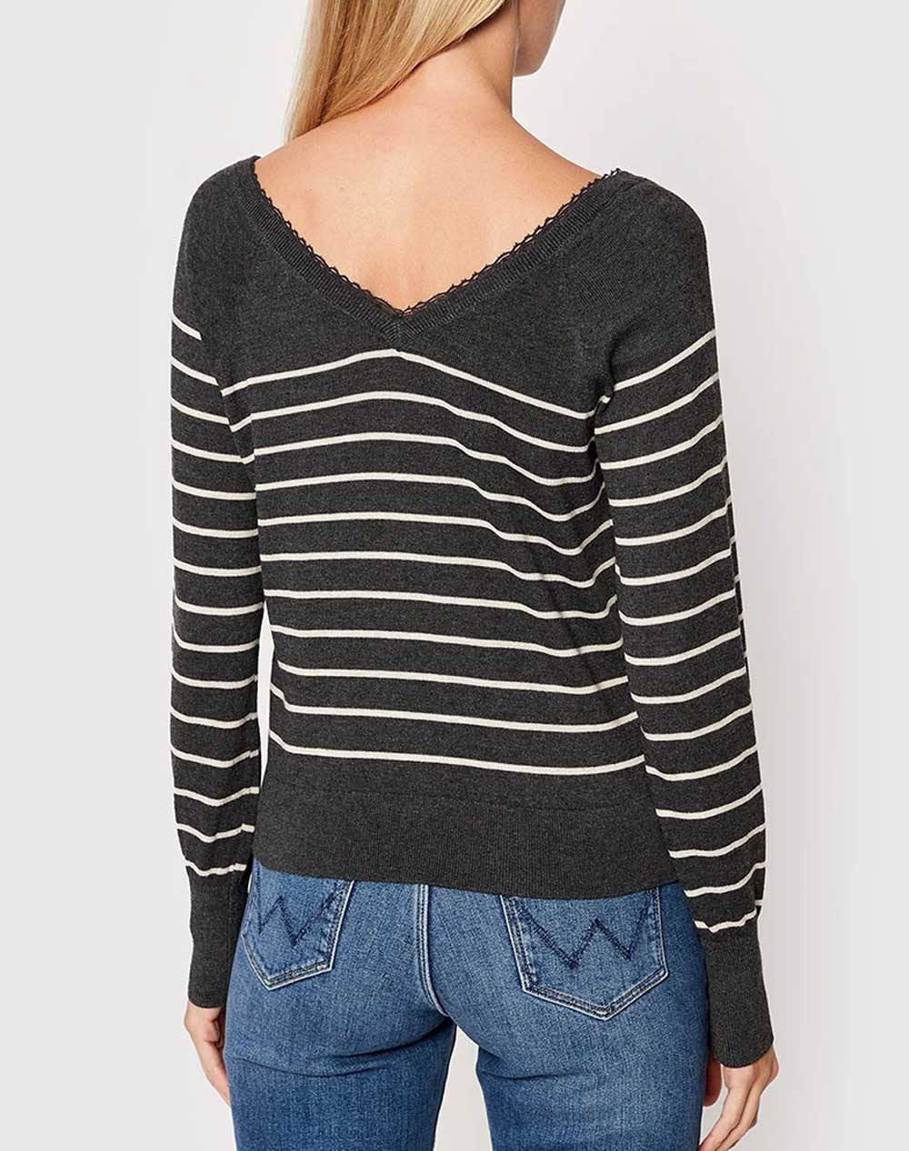 ONLY ONLANA LIFE SEAWOOL L/S STRIPE PULL KNT