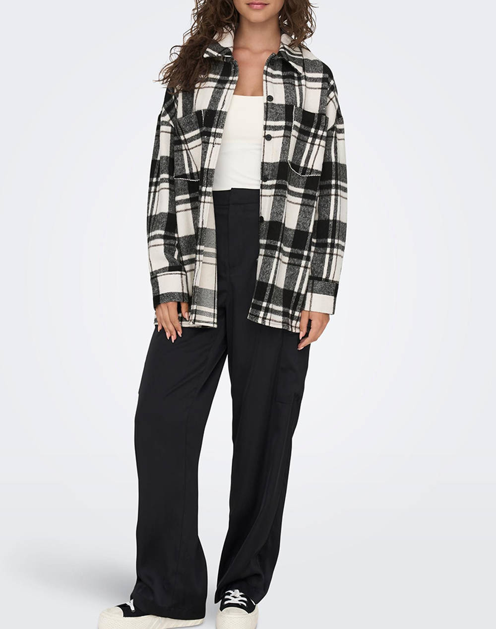 ONLY ONLKINSLEY CHECK SHIRT JACKET WVN