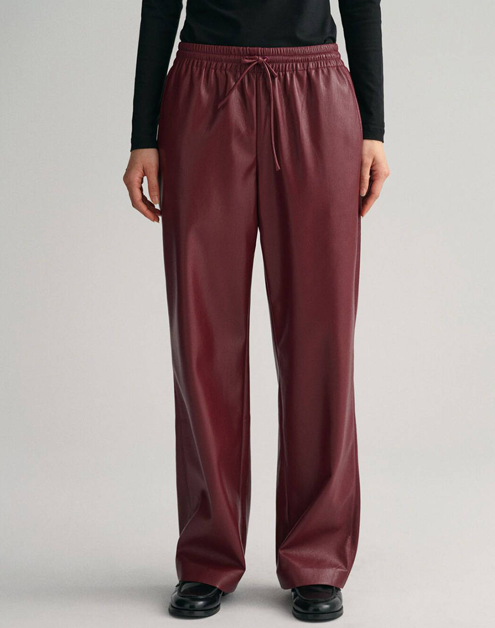 GANT PANTALONI RELAXED FAUX LEATHER PULL ON PANTS