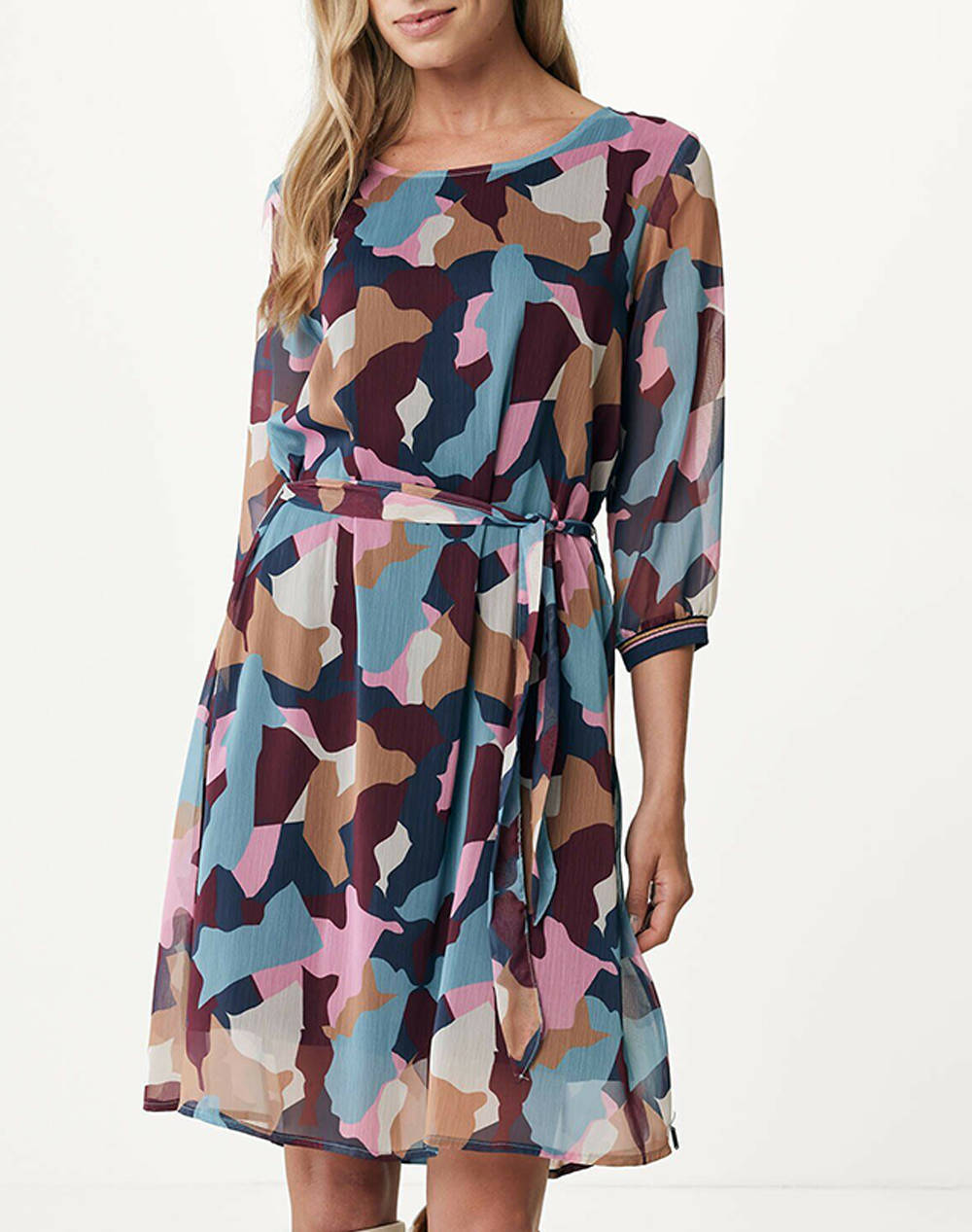 MEXX Printed dress with elastic cuffs