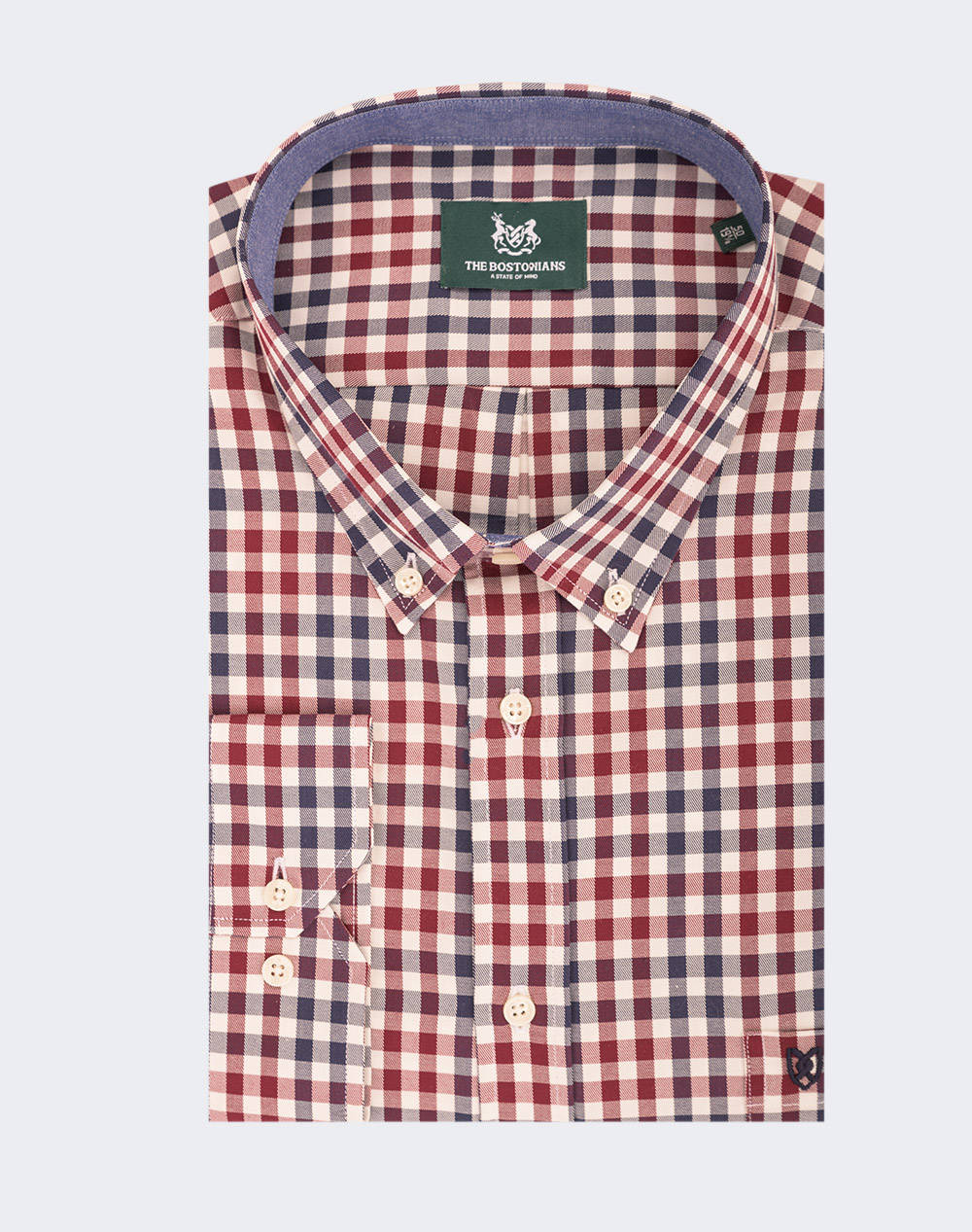 THE BOSTONIANS CAMASA MAVERICK TWILL REGULAR FIT MedCheck TWILL Button-down Regular Fit