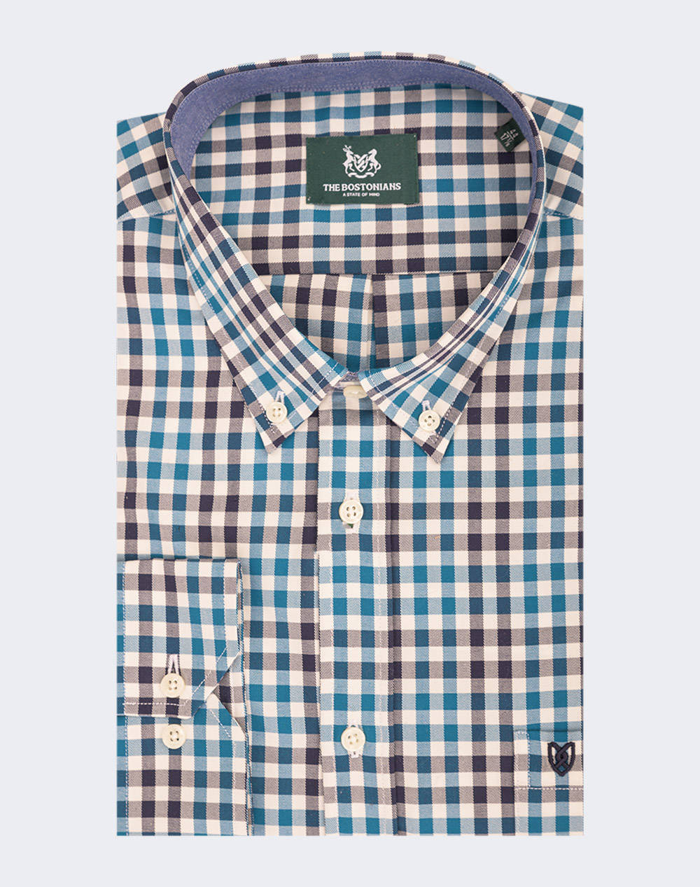 THE BOSTONIANS CAMASA MAVERICK TWILL REGULAR FIT MedCheck TWILL Button-down Regular Fit