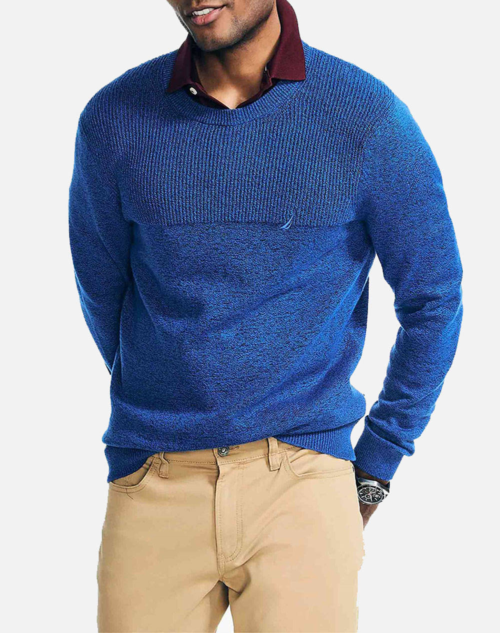 NAUTICA BLUZA TRICOTATA SUSTAINABLY CRAFTED TEXTURED CREW (7GG)