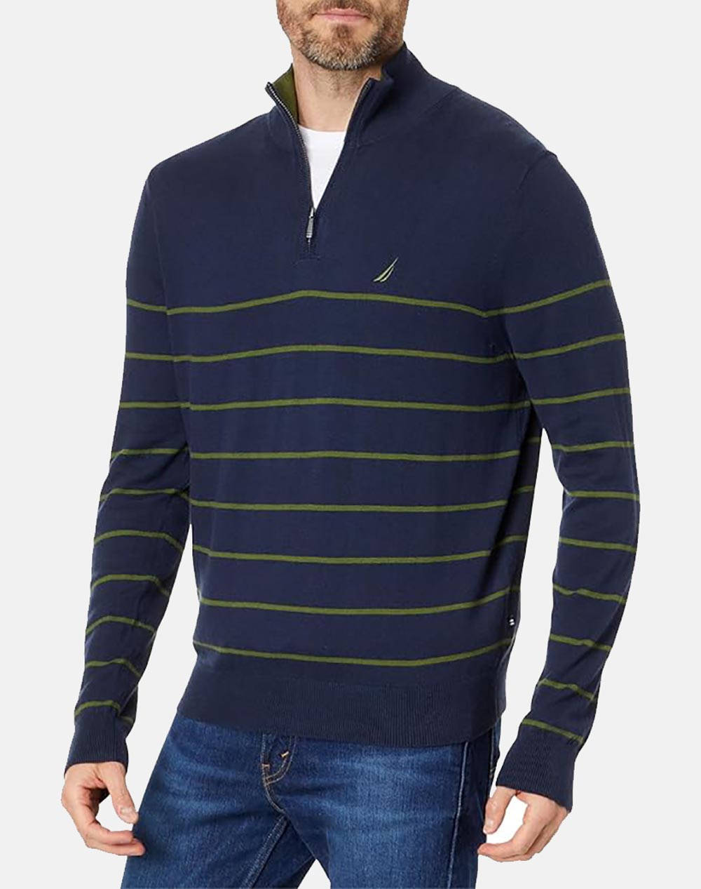 NAUTICA BLUZA TRICOTATA NAVTECH STRIPED 1/4 ZIP (12GG)