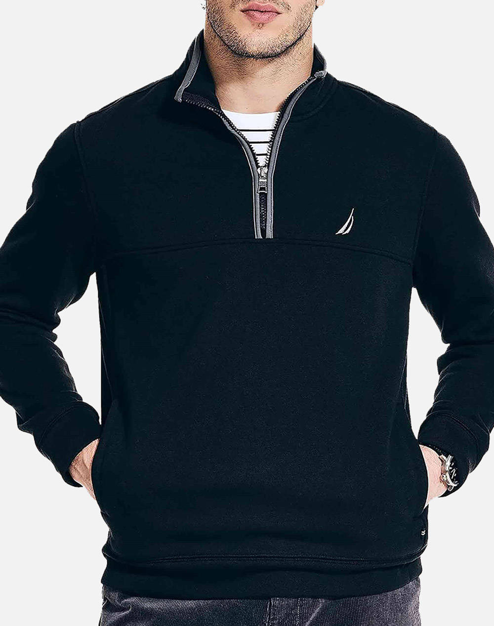 NAUTICA BLUZA FLC 1/4 ZIP W BINDING