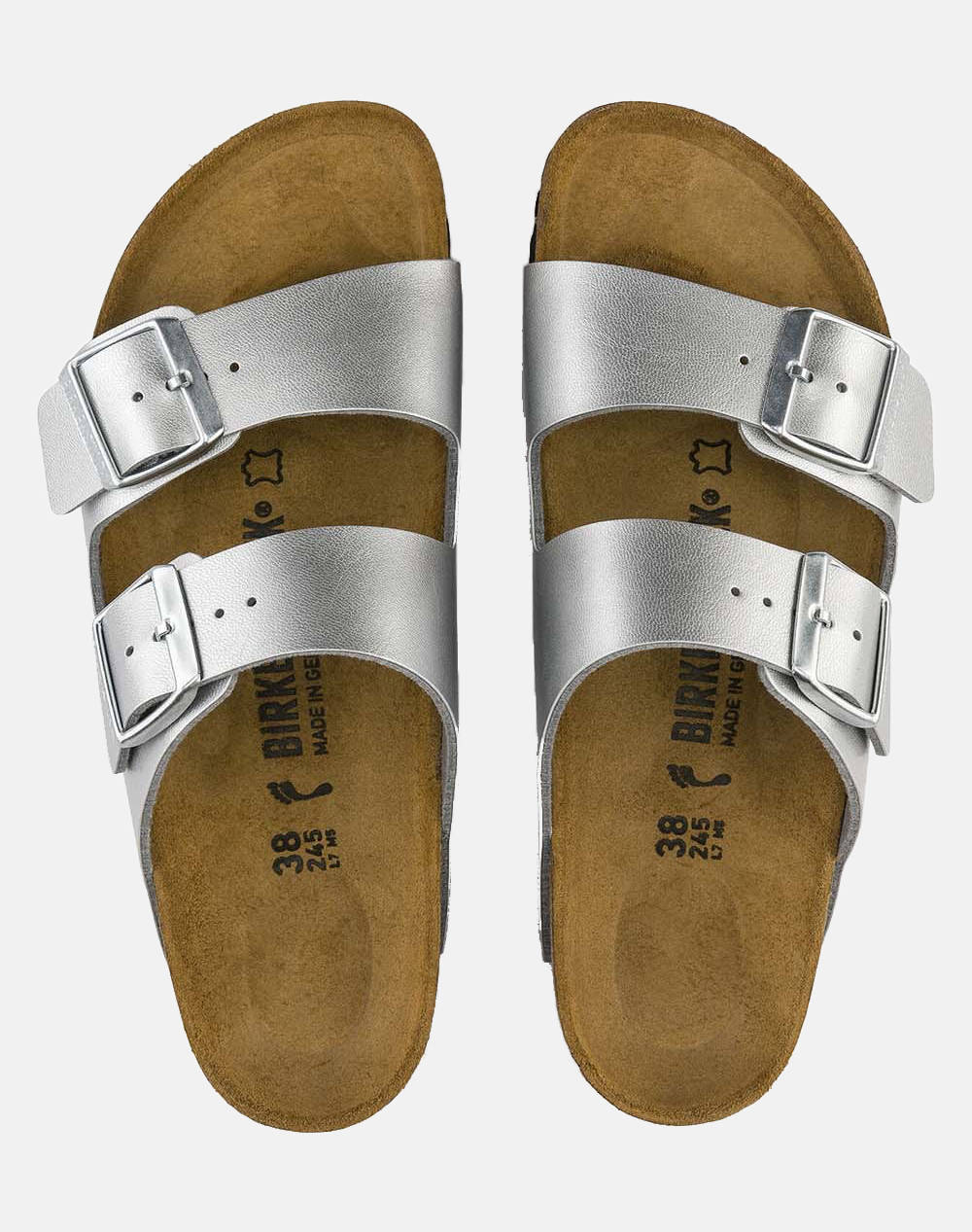 BIRKENSTOCK SYNTHETICS ARIZONA BF SILVER 35 - 43 NARROW SEASONAL CLASSIC ADULTS TEX INCALTAMINTE DE DAMA