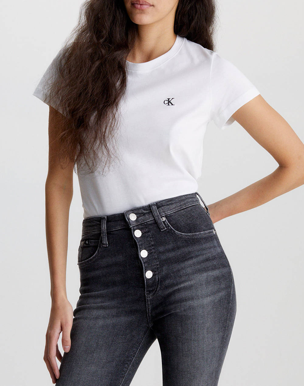 CALVIN KLEIN CK EMBROIDERY SLIM TEE