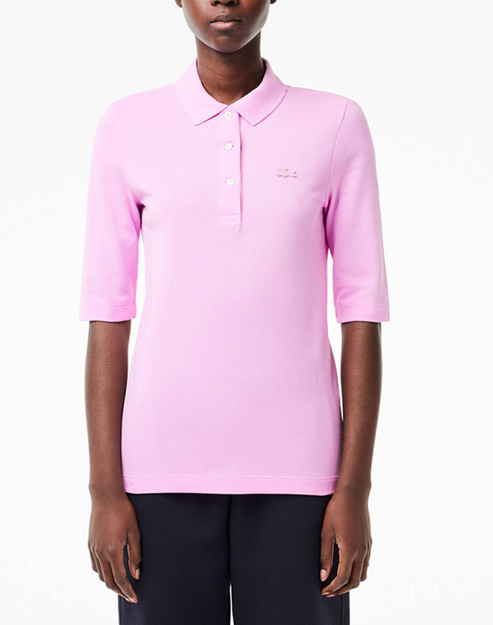 LACOSTE BLUZA SHORT SLEEVED RIBBED COLLAR SHIRT