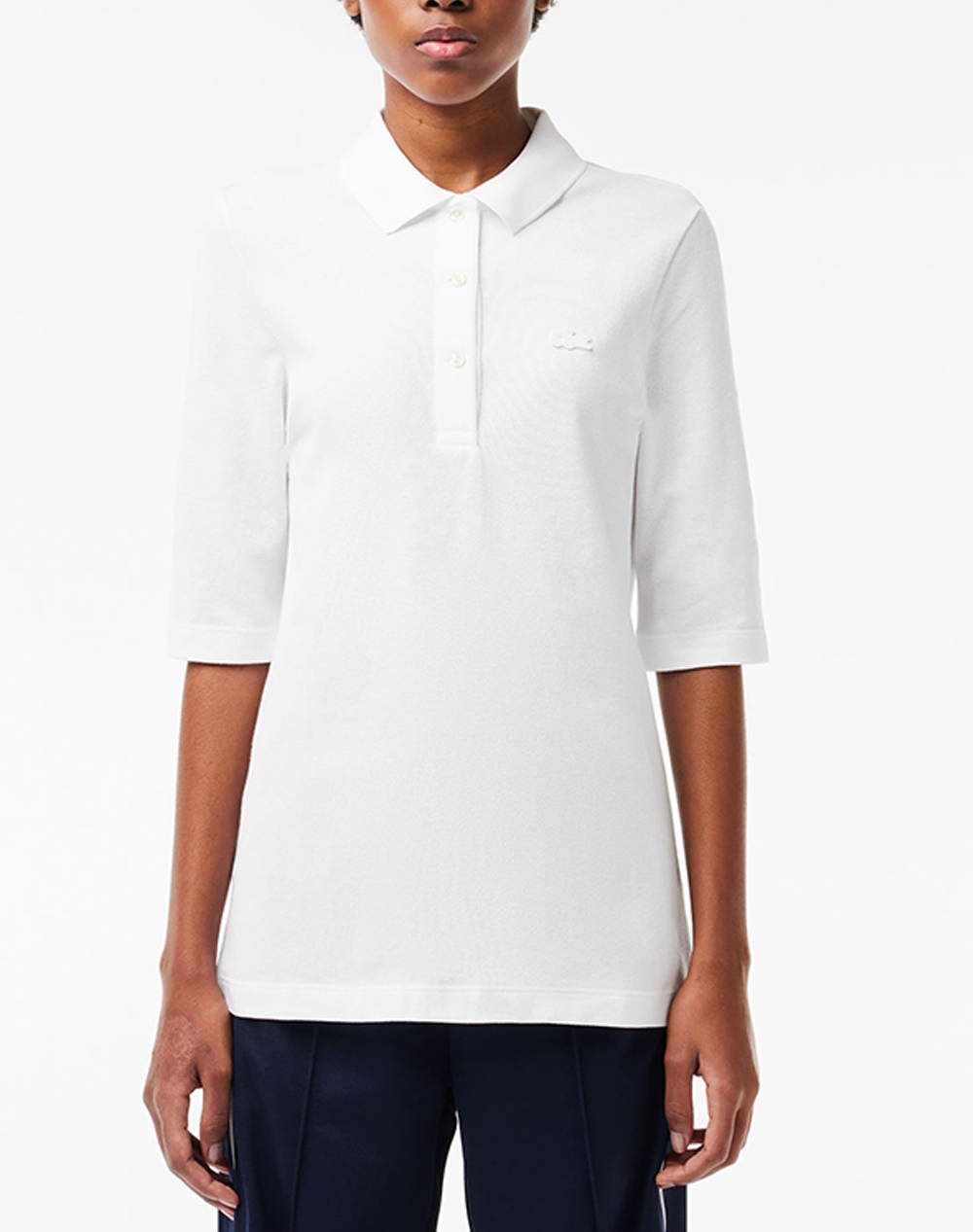 LACOSTE BLUZA SHORT SLEEVED RIBBED COLLAR SHIRT