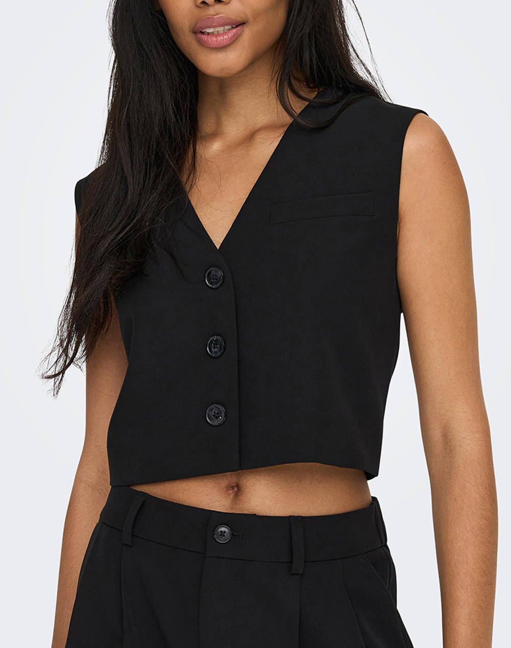 ONLY ONLABBA LIFE S/L CROP VEST TOP TLR