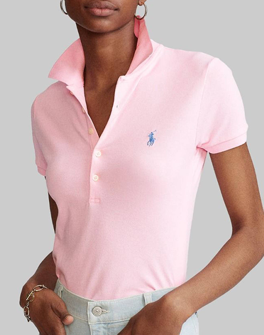 RALPH LAUREN JULIE POLO-SLIM-SHORT SLEEVE-POLO SHIRT