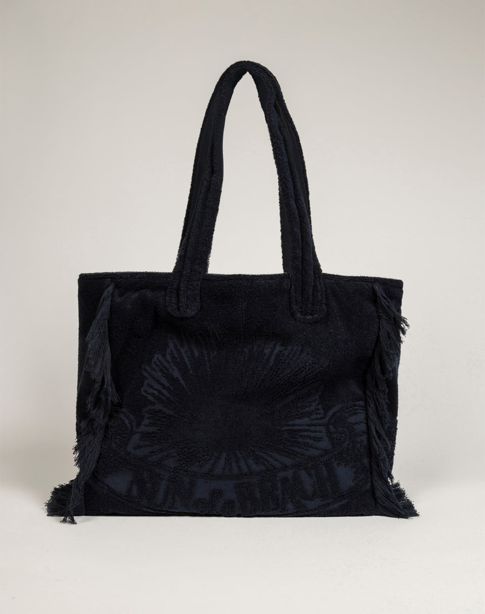 SUN OF A BEACH Black | Terry Tote Beach Bag (Dimensiuni: 44 x 40 x 17 cm.)