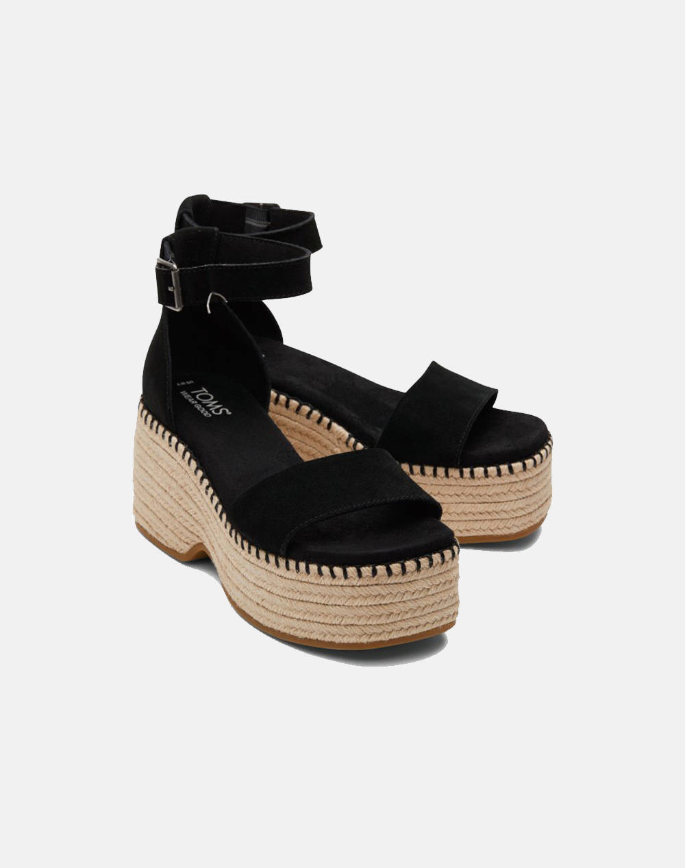 TOMS BLK SUEDE WM LAILA SAND