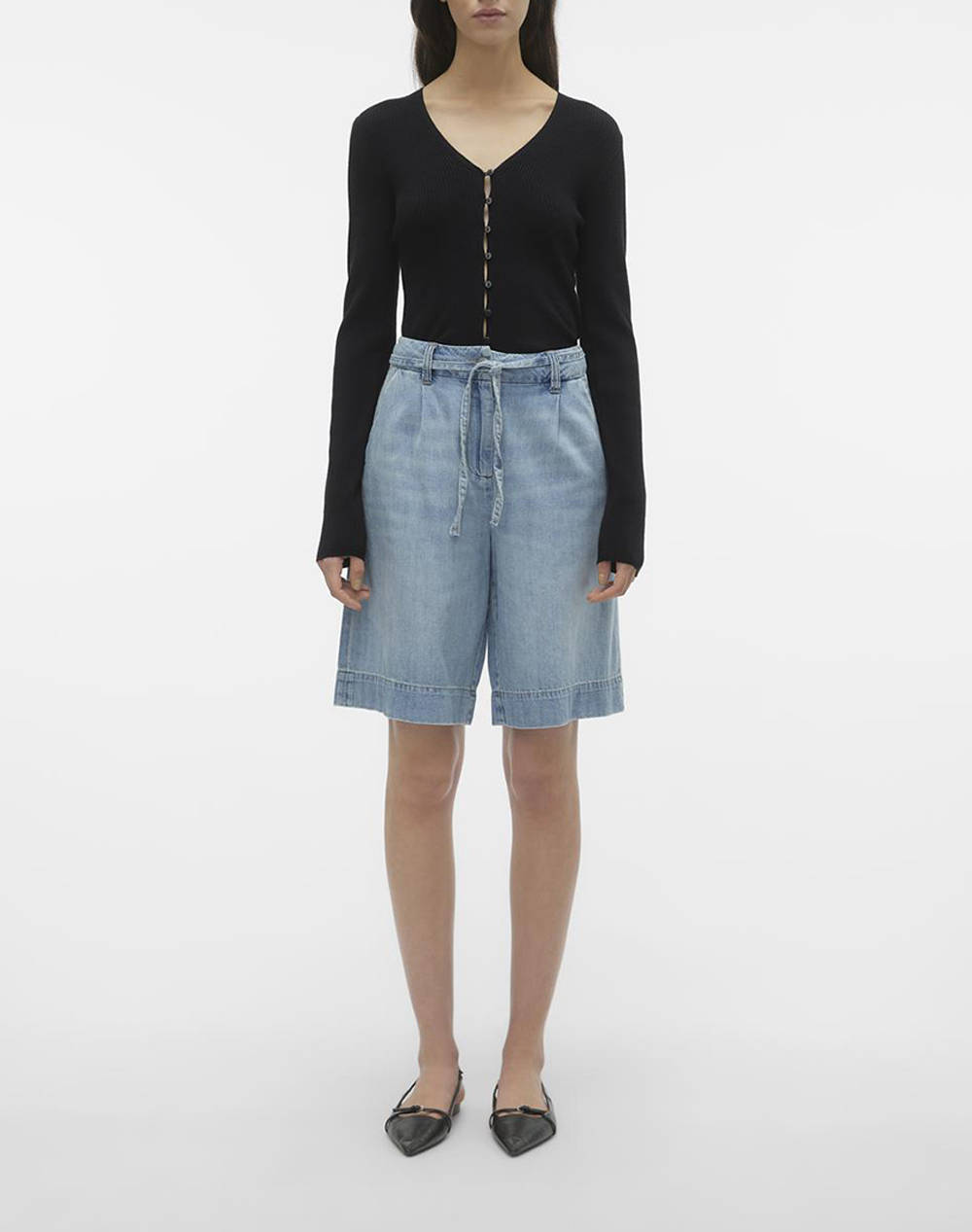 VERO MODA VMARIA MR LONG BELT DENIM SHORTS ME309