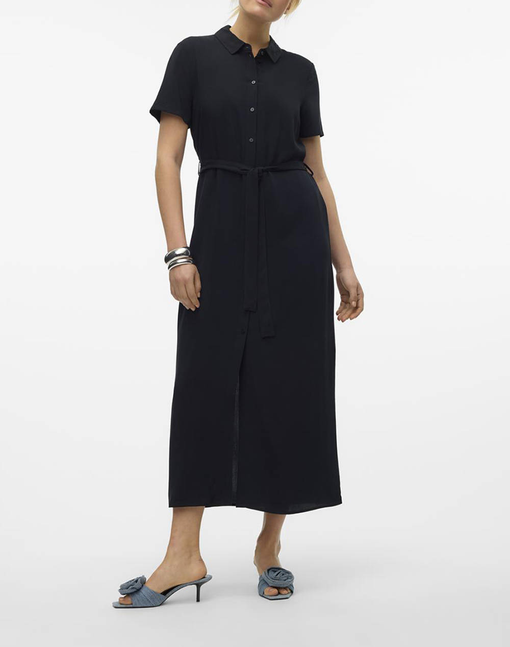 VERO MODA VMEASY JOY S/S LONG SHIRT DRESS WVN GA