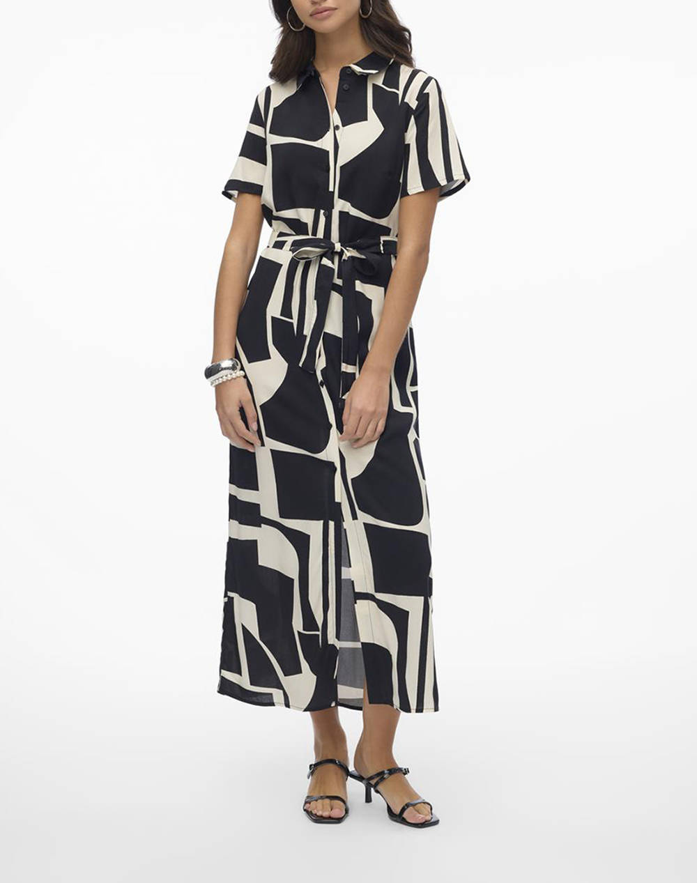 VERO MODA VMEASY JOY S/S LONG SHIRT DRESS WVN GA