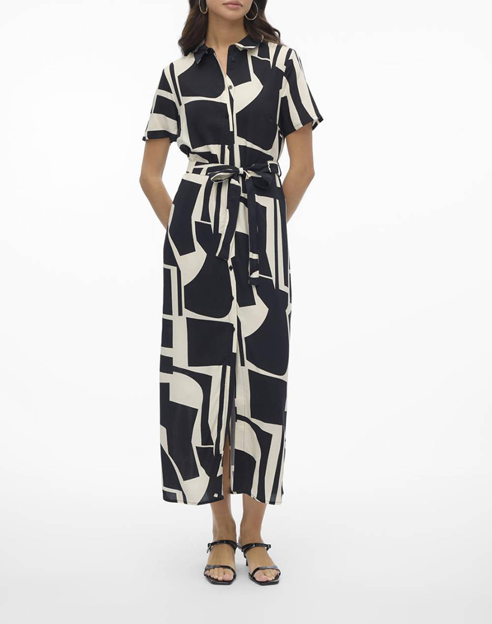 VERO MODA VMEASY JOY S/S LONG SHIRT DRESS WVN GA