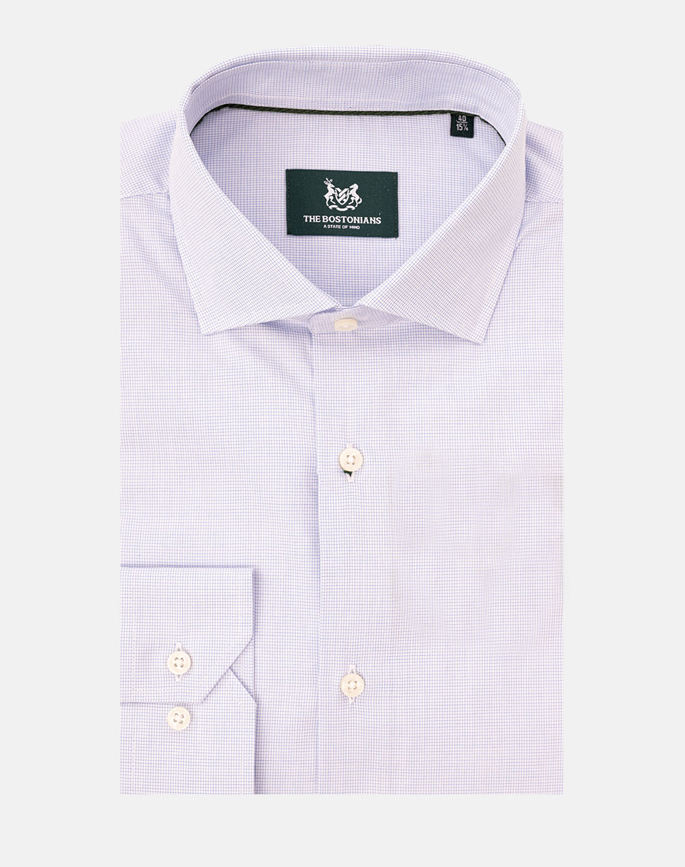 THE BOSTONIANS CAMASA CHESTER POPLIN CUSTOM FIT Micro Check POPLIN Semi-rex Custom Fit