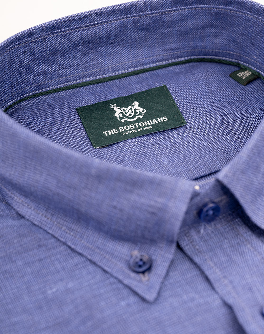 THE BOSTONIANS CAMASA IN REGULAR FIT Plain LINEN Button-down Regular Fit