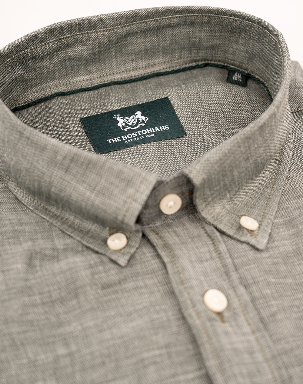 THE BOSTONIANS CAMASA IN REGULAR FIT Plain LINEN Button-down Regular Fit