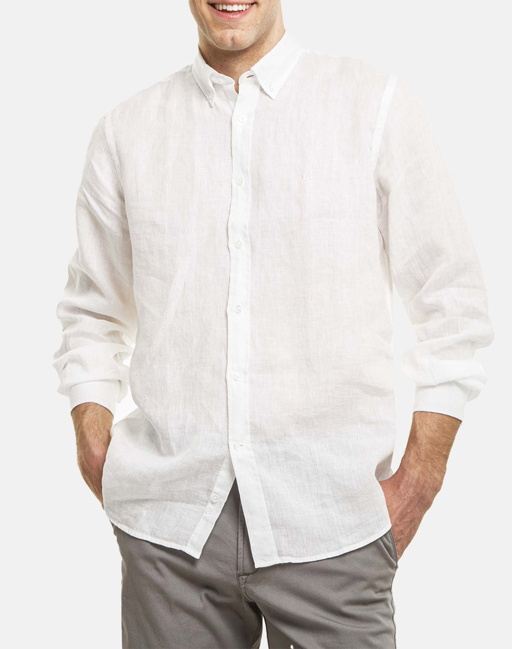 THE BOSTONIANS CAMASA IN REGULAR FIT Plain LINEN Button-down Regular Fit