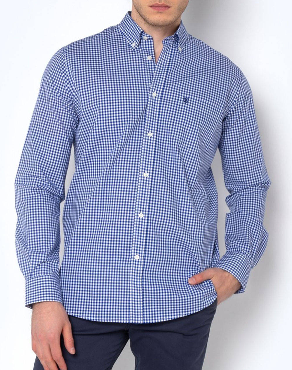 THE BOSTONIANS CAMASA MAVERICK POPLIN REGULAR FIT MedCheck POPLIN Button-down Regular Fit