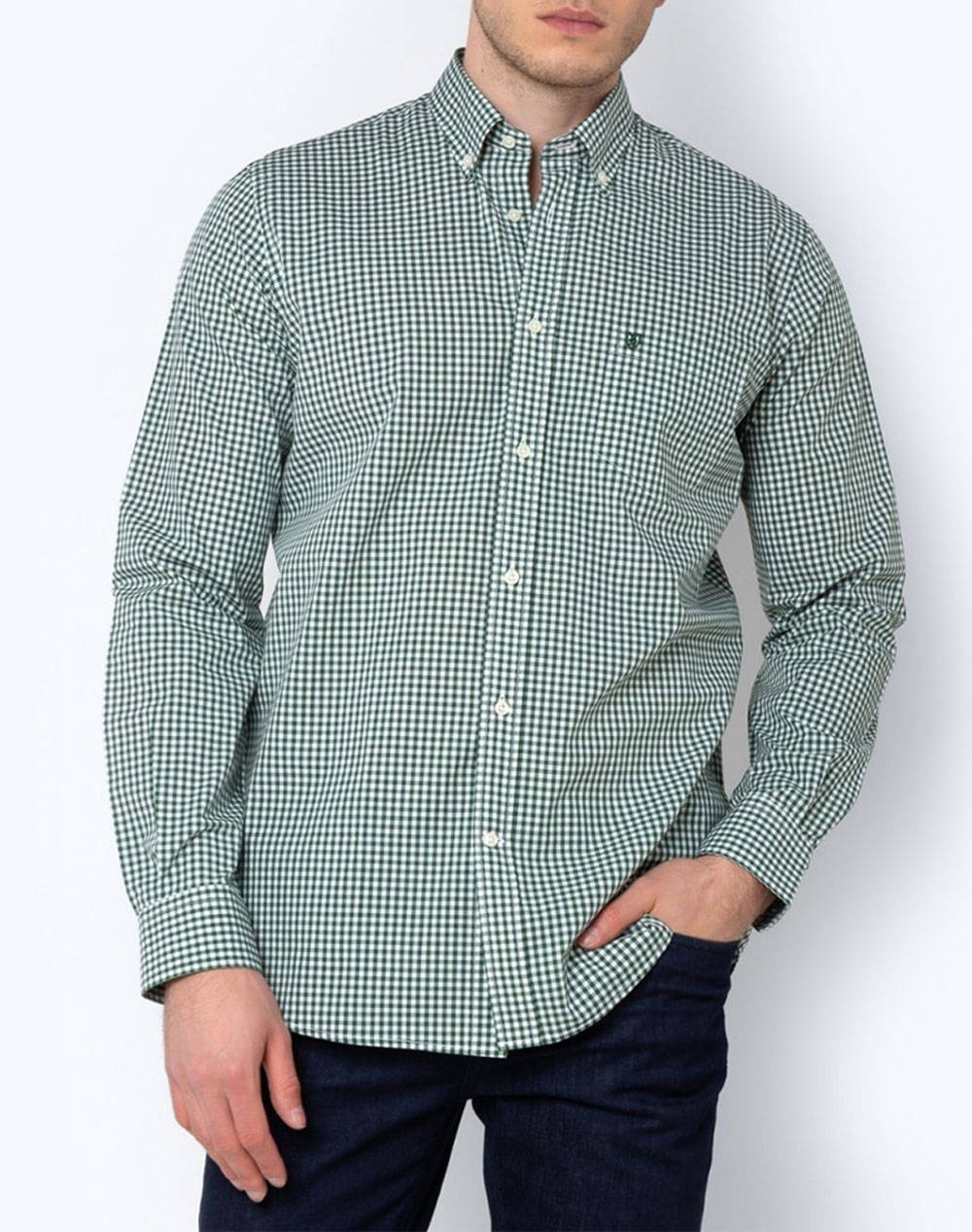 THE BOSTONIANS CAMASA MAVERICK POPLIN REGULAR FIT MedCheck POPLIN Button-down Regular Fit