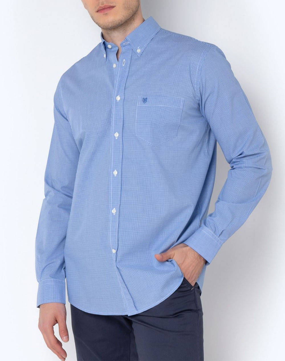 THE BOSTONIANS CAMASA CHESTER POPLIN REGULAR FIT MiniCheck POPLIN Button-down Regular Fit