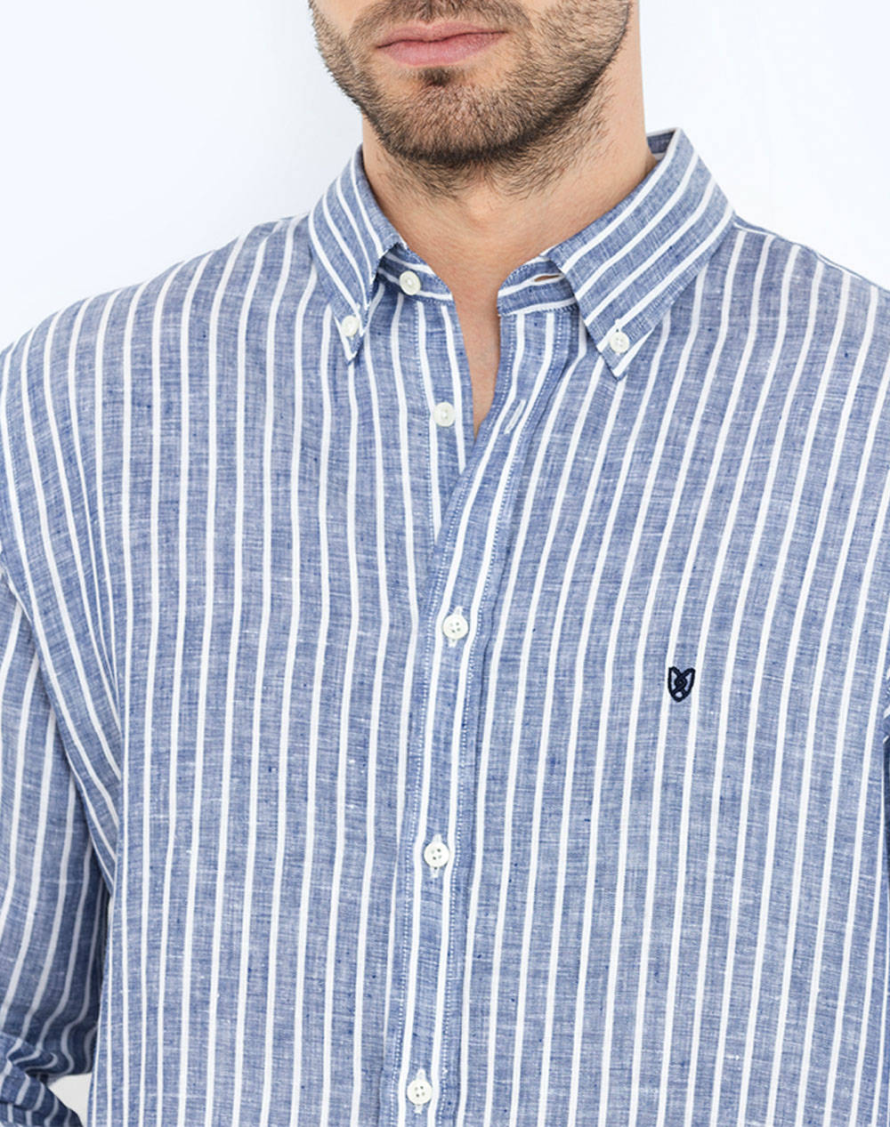 THE BOSTONIANS CAMASA ACORN IN REGULAR FIT Stripe LINEN Button-down Regular Fit