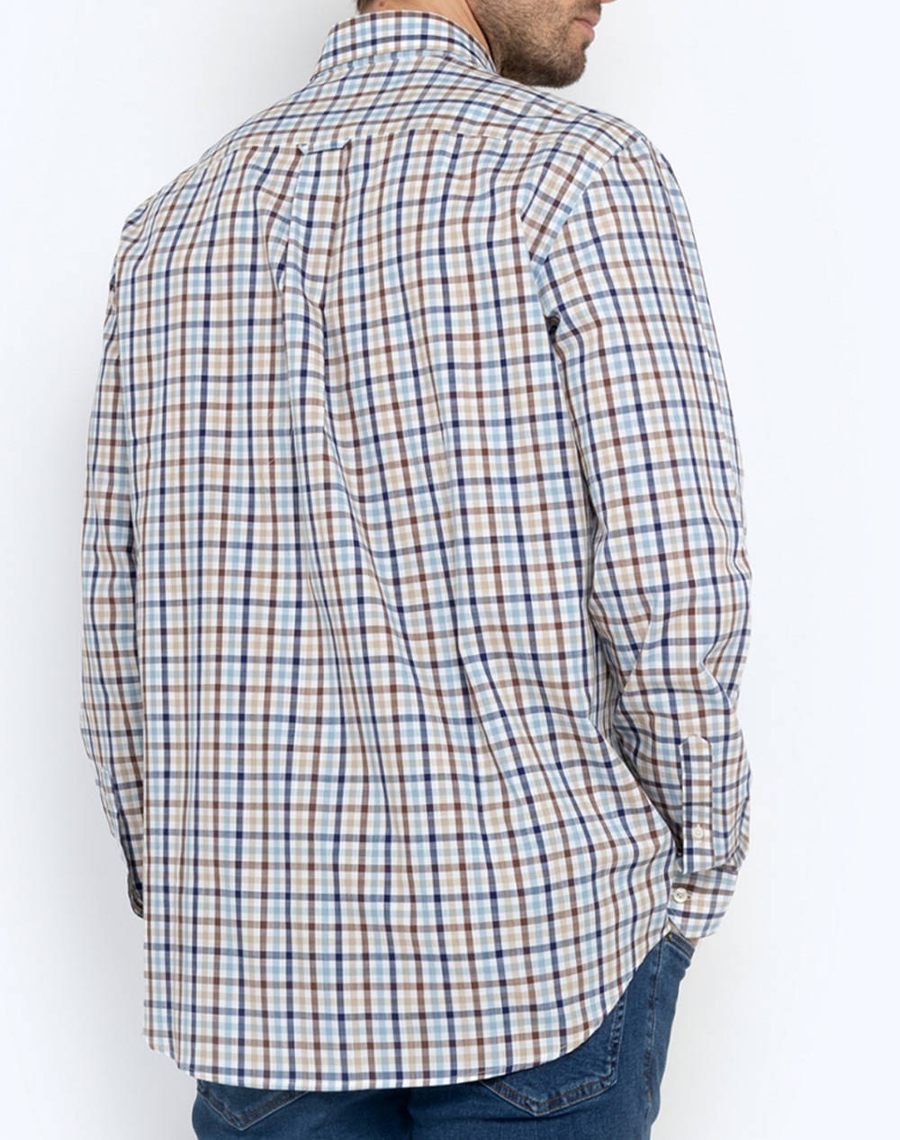 THE BOSTONIANS CAMASA MAVERICK FLAME REGULAR FIT MedCheck SLUB Button-down Regular Fit