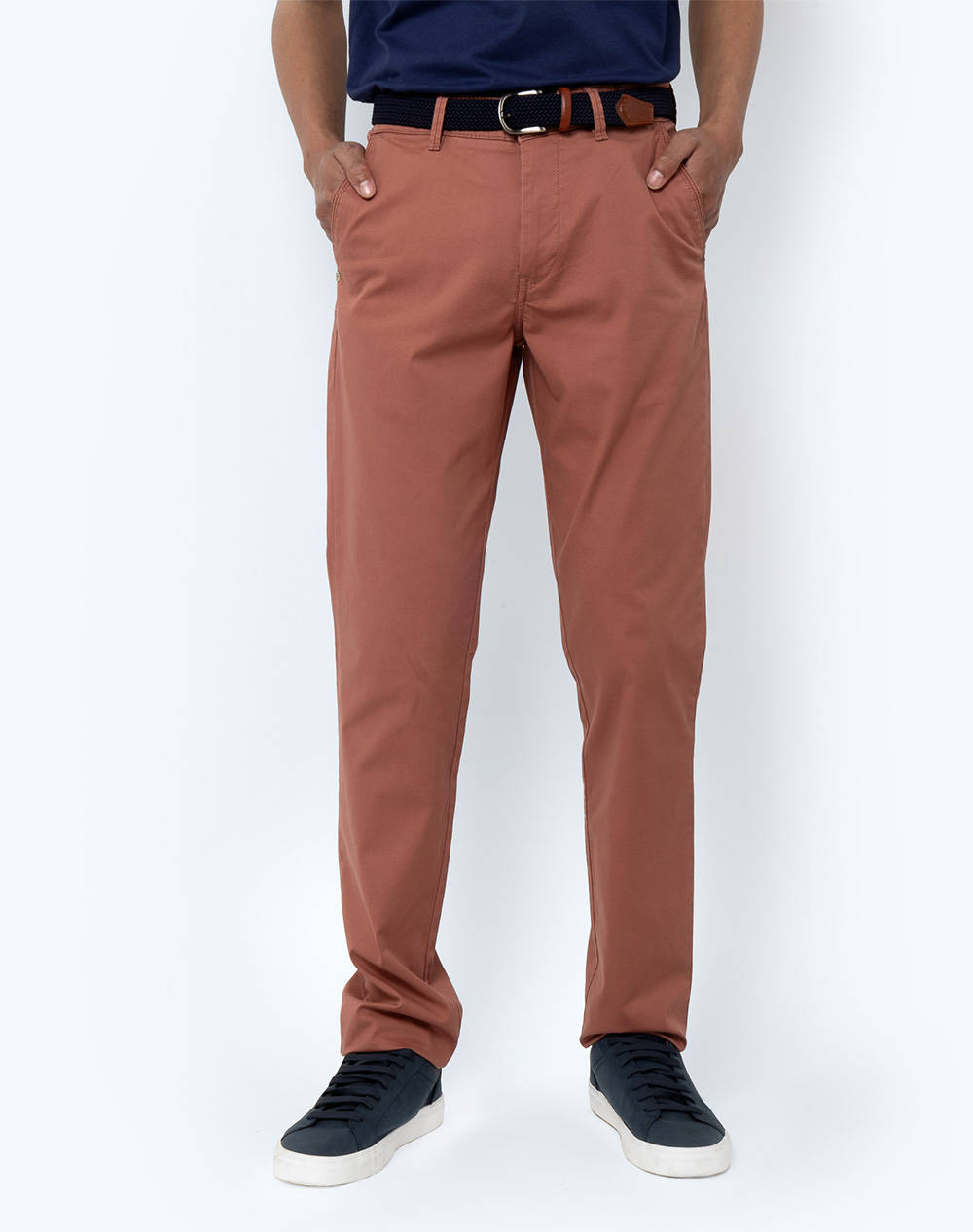 THE BOSTONIANS PANTALONI CHINOS DOBBY REGULAR FIT