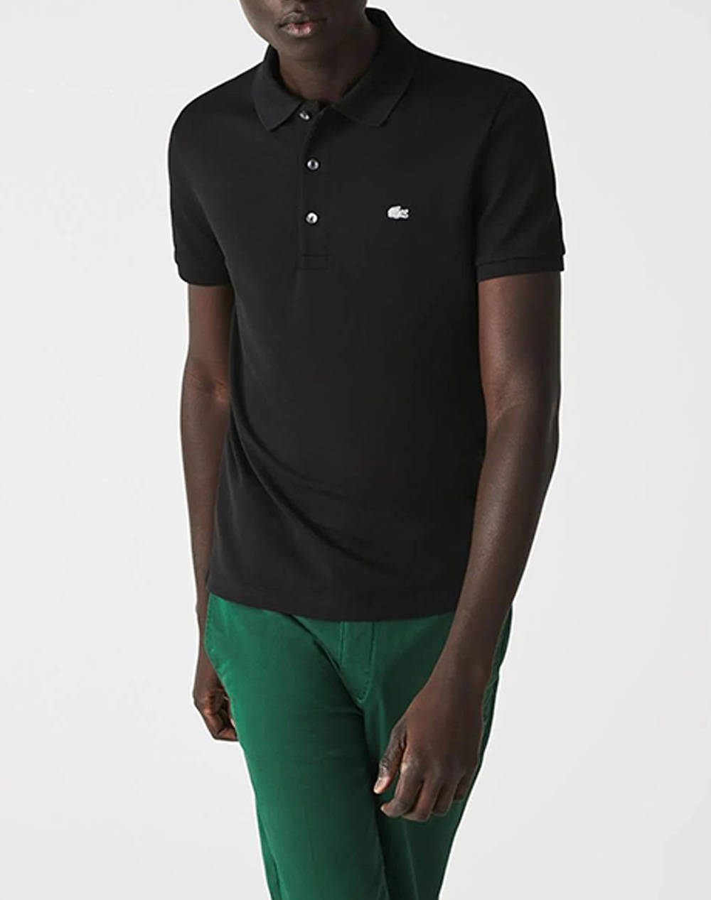 LACOSTE BLUZA SHORT SLEEVED RIBBED COLLAR SHIRT