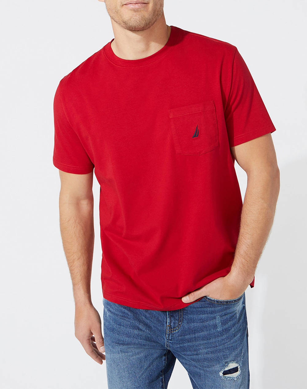 NAUTICA BLUZA T-SHIRT SS ANCHOR POCKET TEE