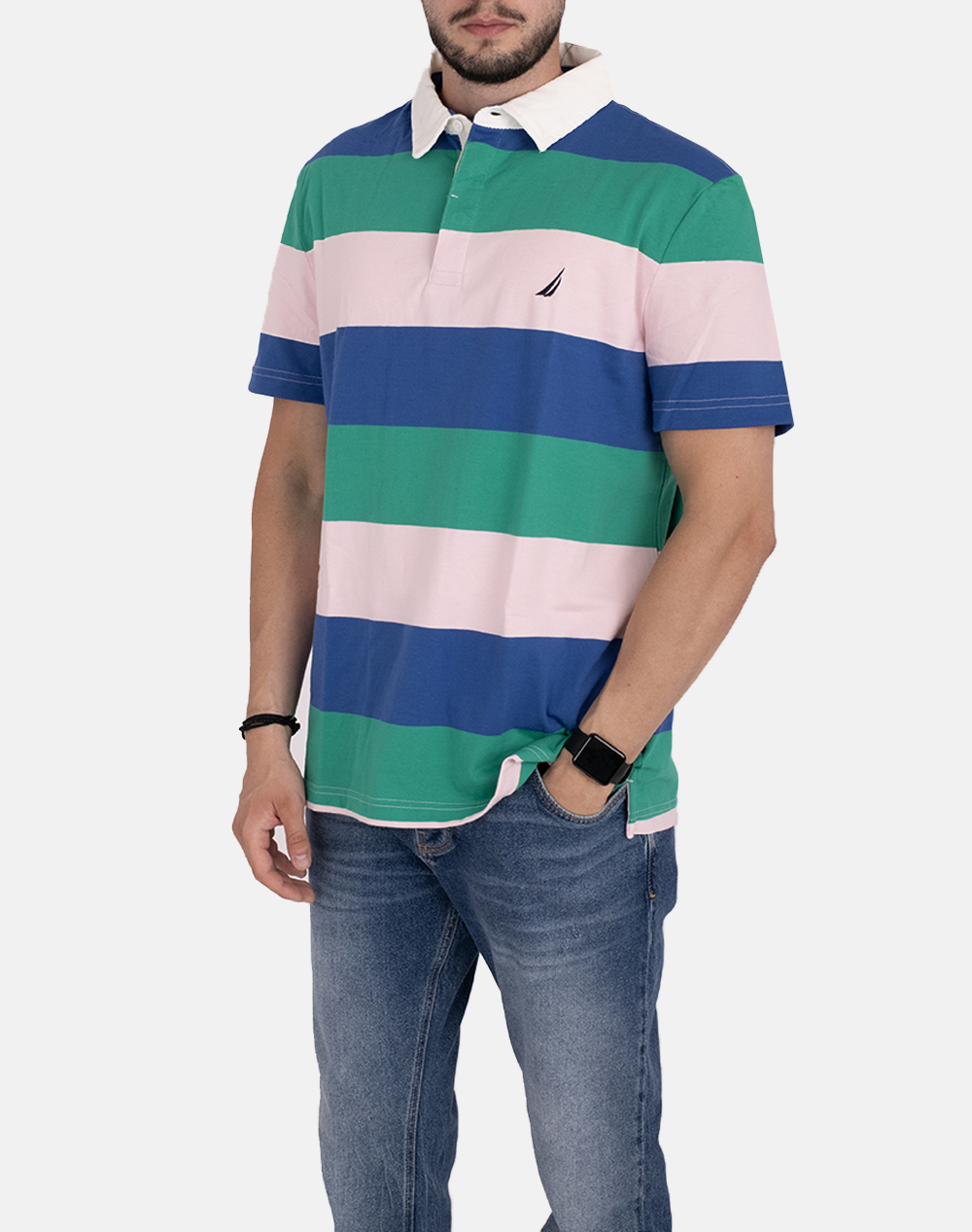 NAUTICA BLUZA POLO KM SS STRIPED RUGBY POLO_SUSTAINABLE SS STRIPED RUGBY POLO_SUSTAINABLE