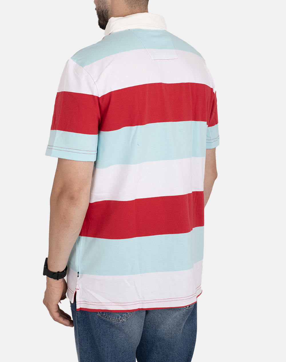 NAUTICA BLUZA POLO KM SS STRIPED RUGBY POLO_SUSTAINABLE SS STRIPED RUGBY POLO_SUSTAINABLE