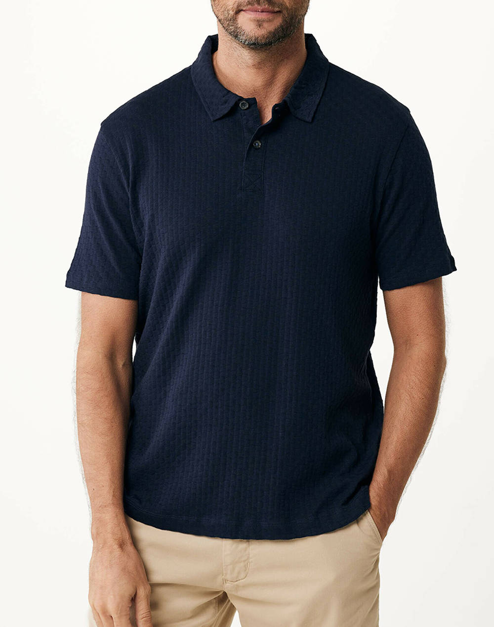 MEXX Short sleeve jacquard basket polo